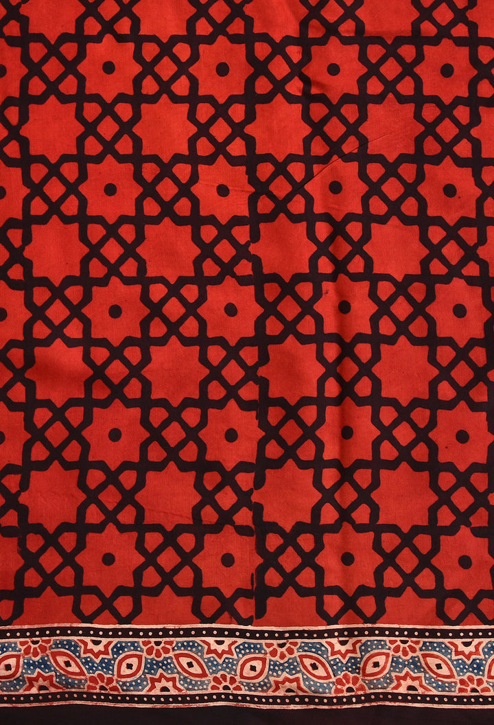 Ajrakh Modal Silk Saree Digital Printed